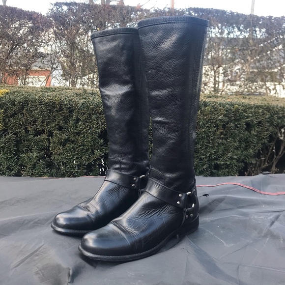 Frye Shoes - Frye Leather Phillip Harness Tall Riding Boot 8.5